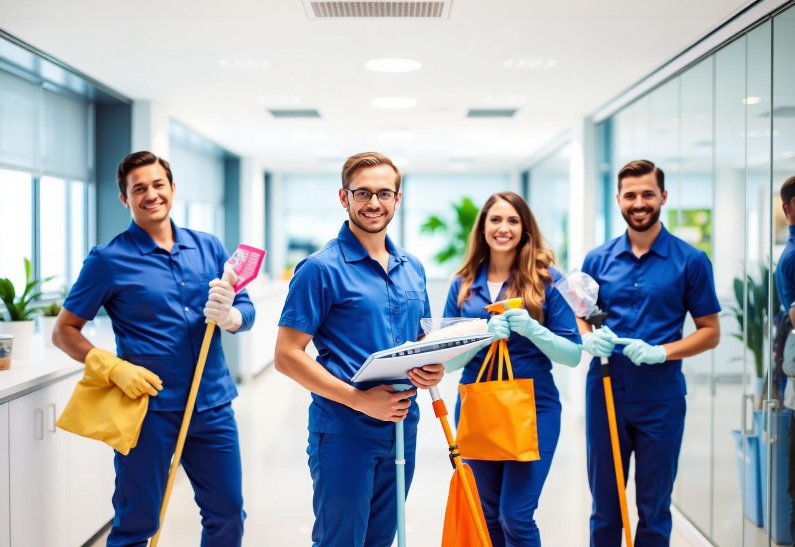 Spotless professional cleaning team